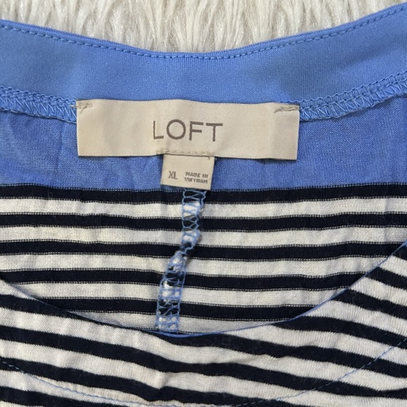 Loft red blue striped t shirt summer dress size xl - Picture 5 of 5